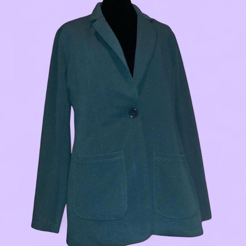 Mint Limit Teal Textured Tailored Blazer Jacket Pockets Size M